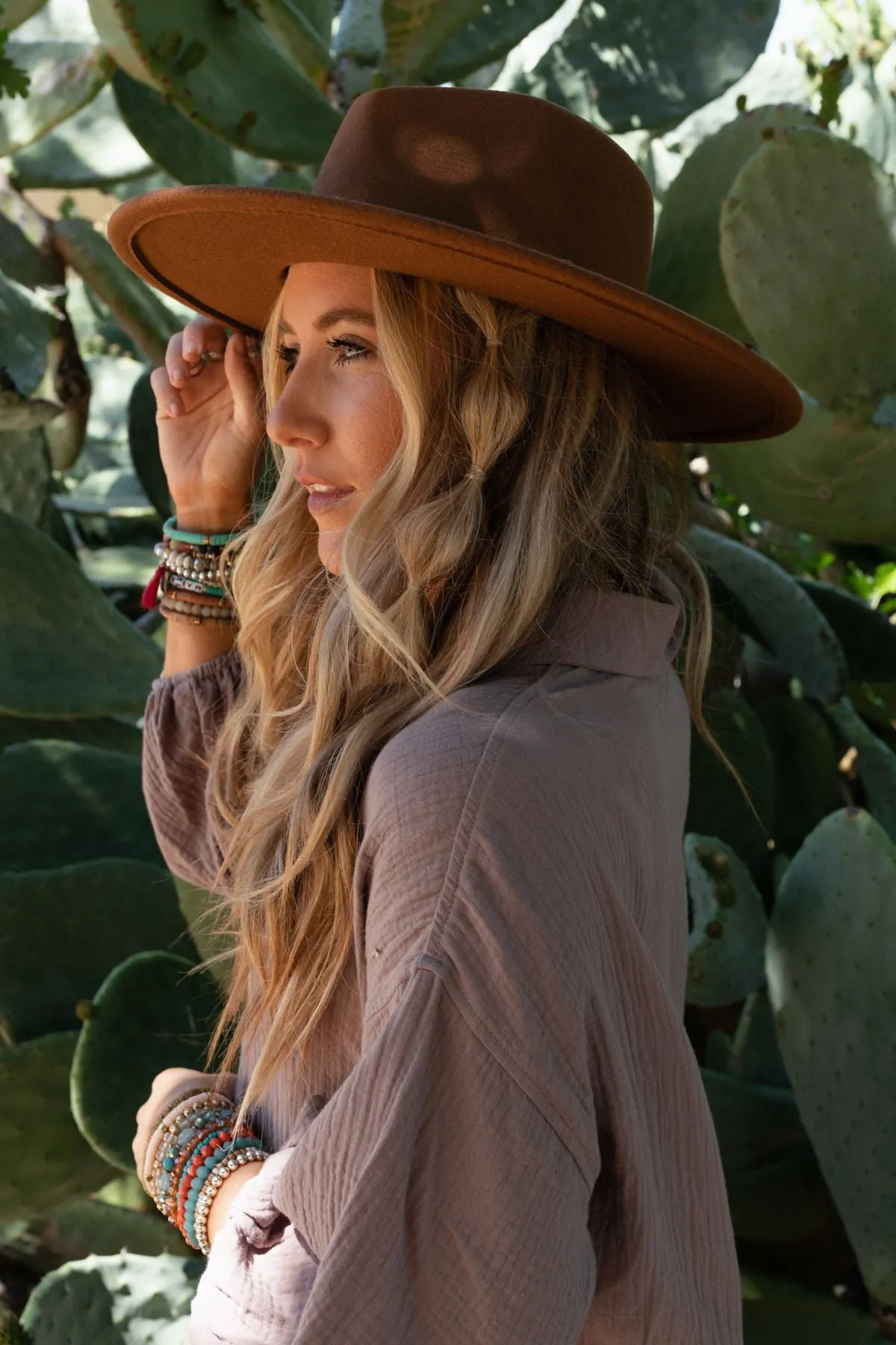 Bronco Wide Brim Hat - Camel