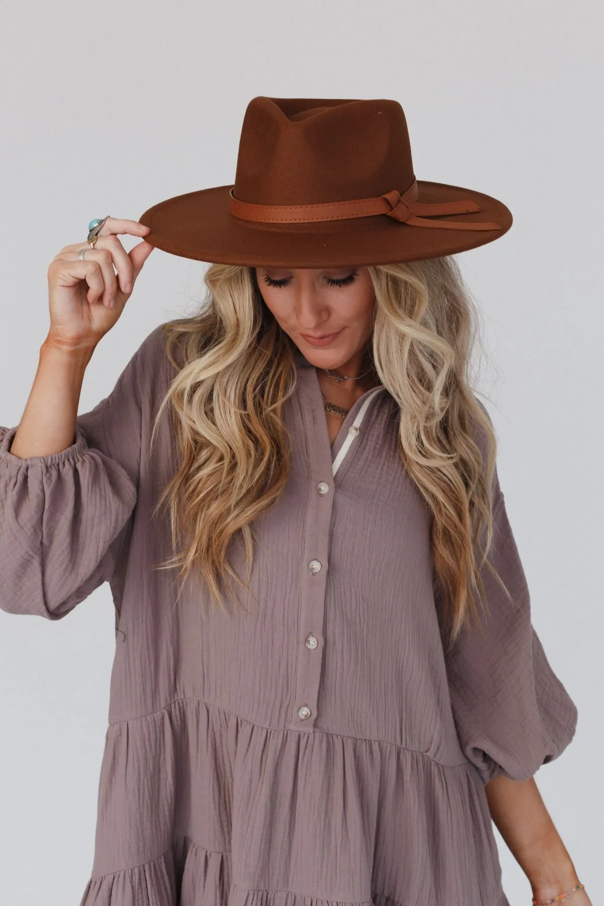 Bronco Wide Brim Hat - Camel