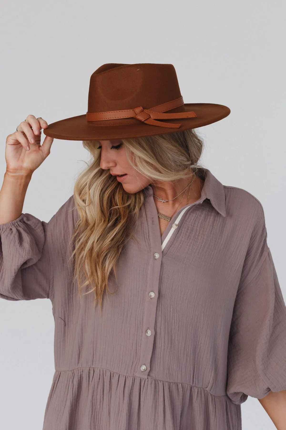 Bronco Wide Brim Hat - Camel