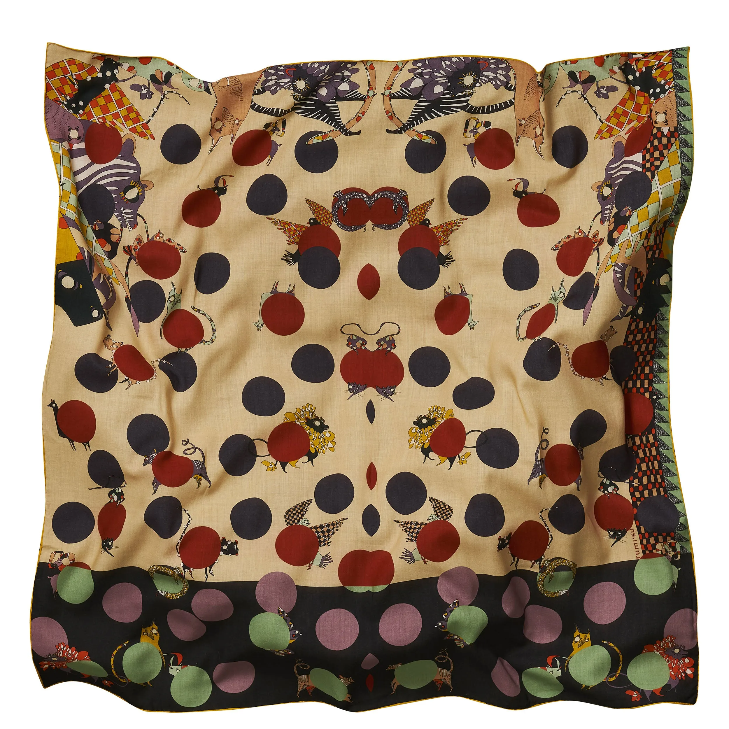 Elegant Circles of Life Wool Scarf - Cozy, Stylish, and Versatile Warm Accessory