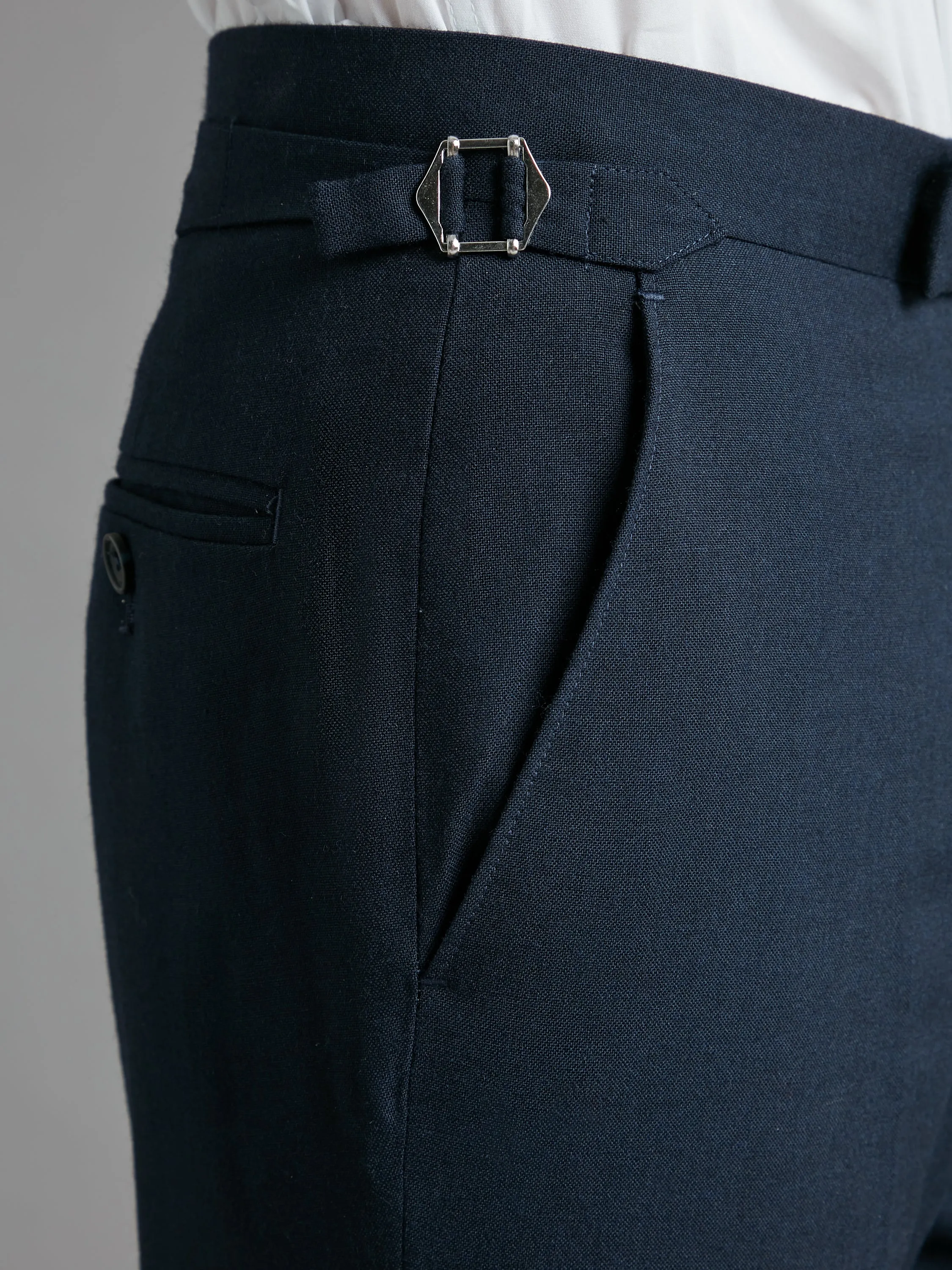 Flat Front Mayfair Suit Pants - Plain Navy
