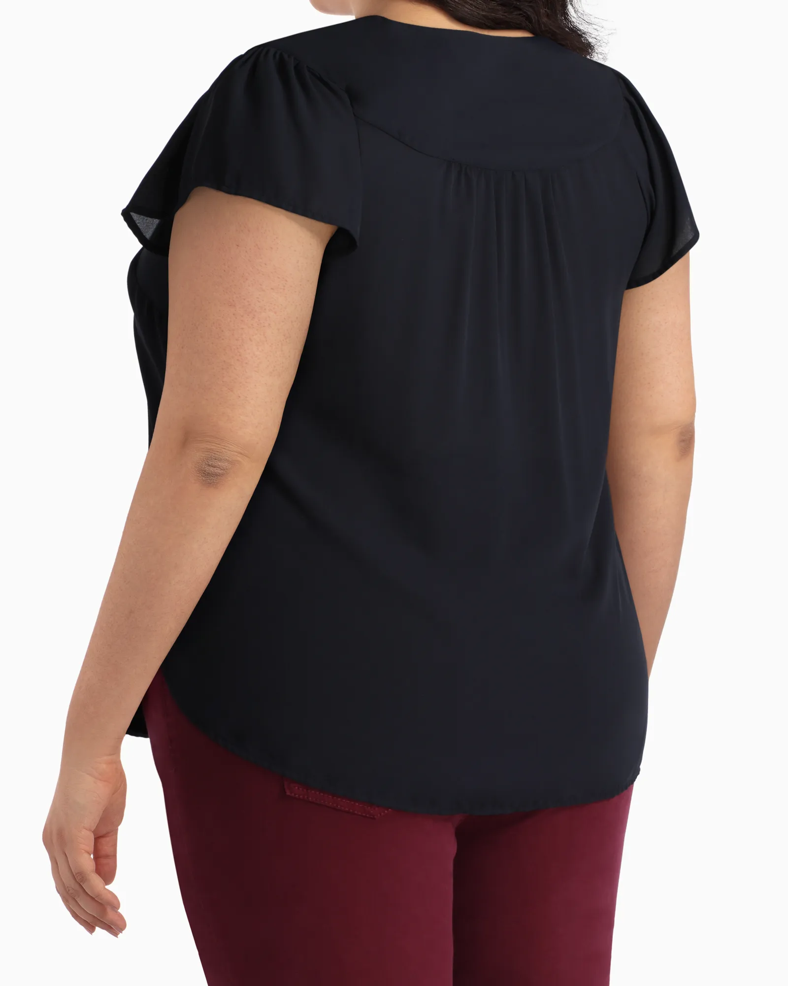 Josephine Flutter Sleeve Blouse | Black