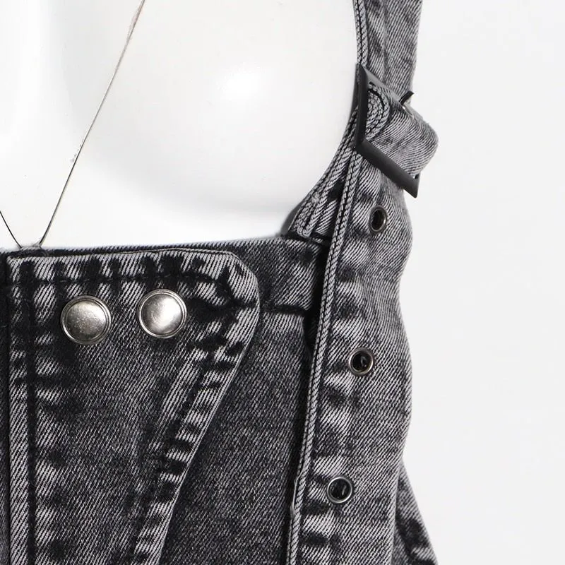Pre Order:  Black Denim Overalls - @lalaaarisa