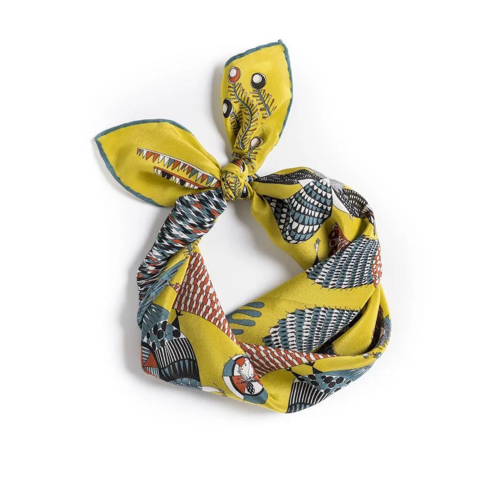 Elegant Silk Gamayun Pocket Square