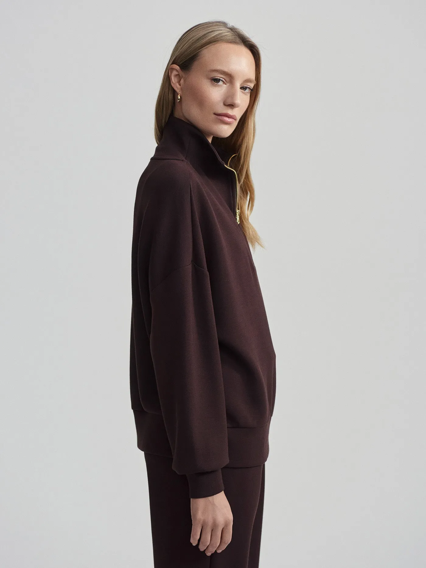 Varley Hawley Half Zip Sweat - Coffee Bean