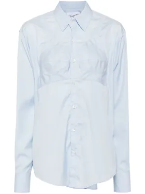 Women Bra Button Down Shirt